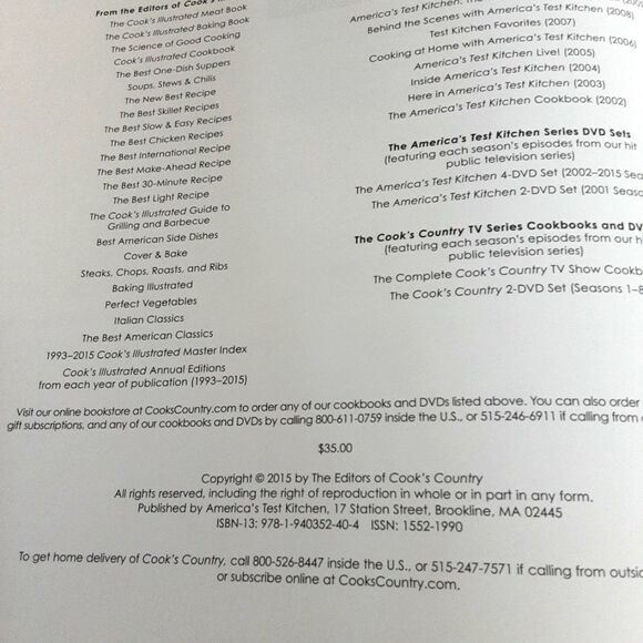 America's Test Kitchen Cook's Country 2015 Yearbook Collectible - Picture 3 of 12